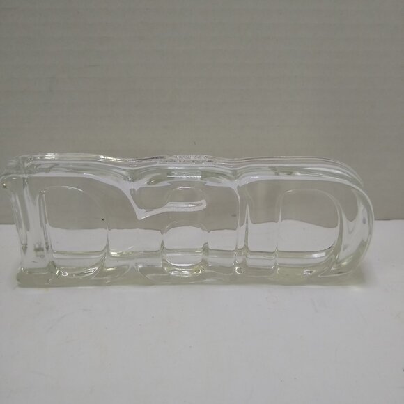 Vintage Glass Dad Paperweight from Avon / Fostoria Glass / Early 1980's Decor - Picture 1 of 5